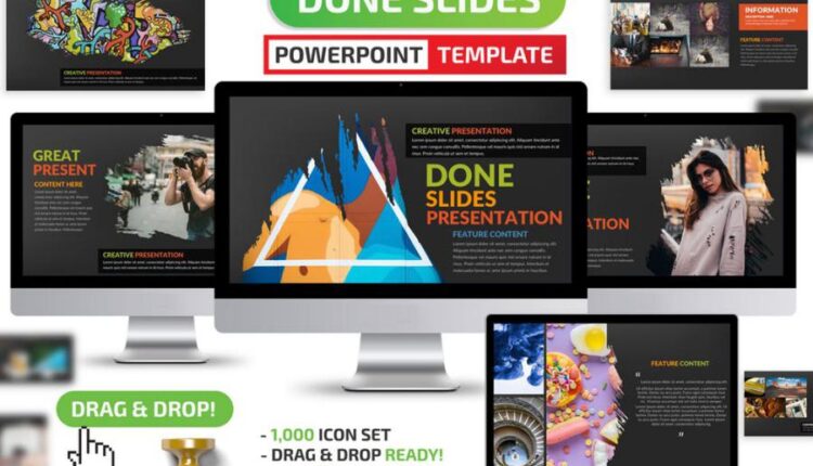 قالب آماده پاورپوینت با زمینه مشکی   Done Powerpoint