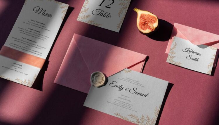 موکاپ کارت عروسی شیک و زیبا   Wedding Day Mock Up