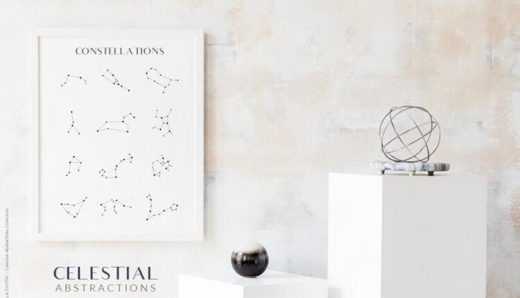 تصویرسازی های وکتوری فضا و نجوم   Celestial Abstract Set