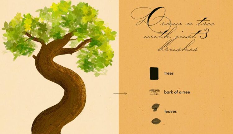 براش های برگ سبز درختان   Foliage Brushes Photoshop