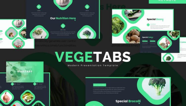 قالب های آماده اسلاید پاورپوینت با موضوع سبزیجات   Vegetabs