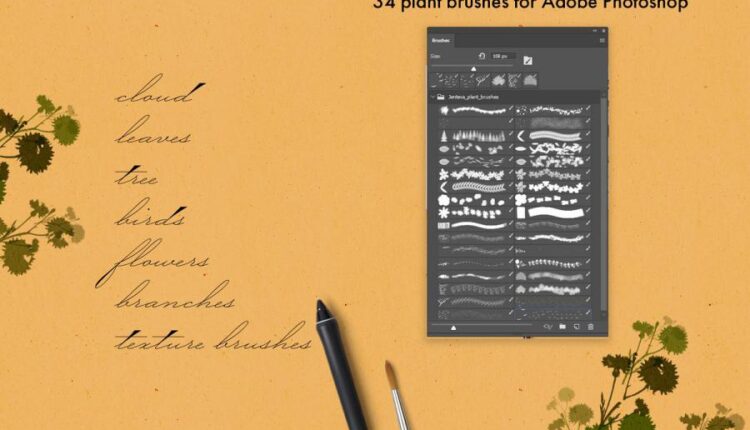 براش های برگ سبز درختان   Foliage Brushes Photoshop