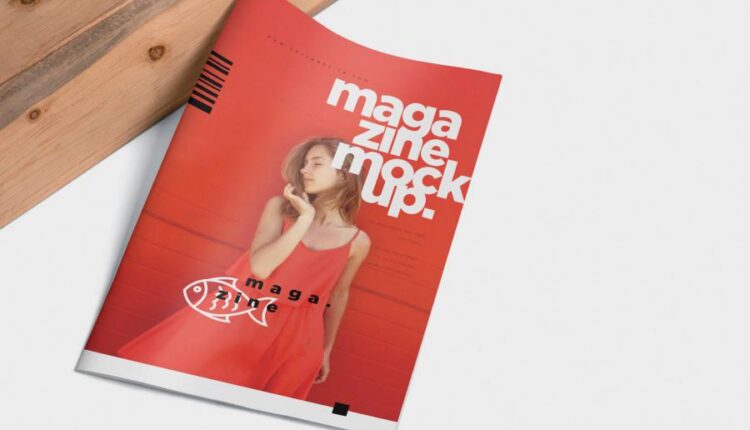 موکاپ مجله تبلیغاتی   Open Magazine Mockups for Ad Designs