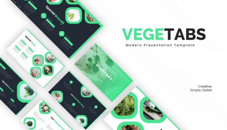 قالب های آماده اسلاید پاورپوینت با موضوع سبزیجات   Vegetabs