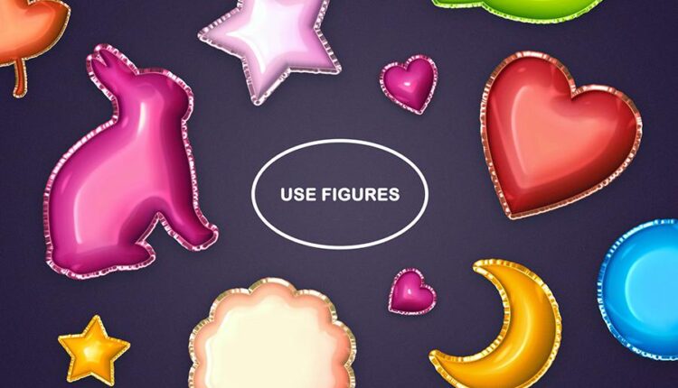 فایل لایه باز افکت بادکنک فویلی نوشته و اشکال   Foil Balloon