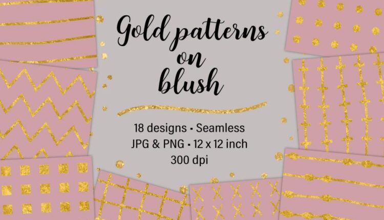 پترن های طلایی به صورت عکس و پی ان جی   Gold Patterns