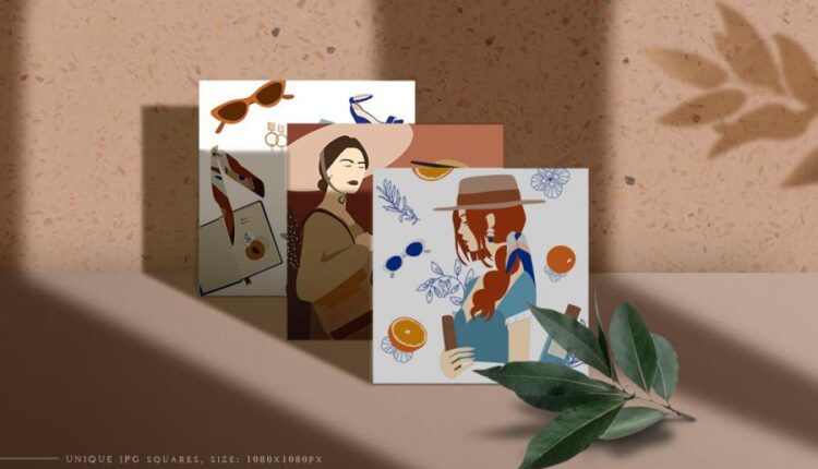 مجموعه طرح  وکتور و کلیپ آرت کلاژ دختر   Josephine Collage Set