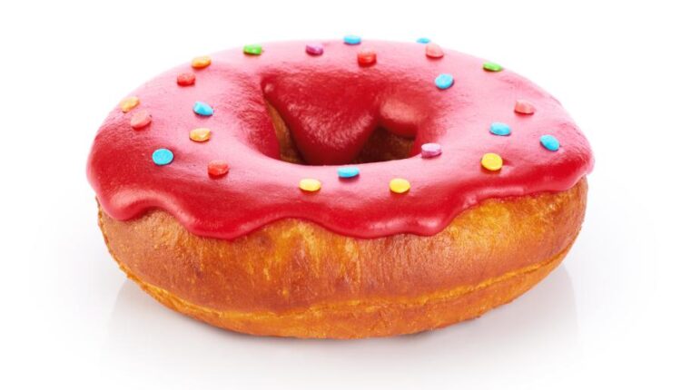 عکس استوک دونات شکلاتی و خامه ای   Donuts chocolate