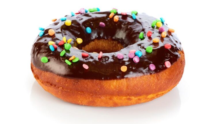 عکس استوک دونات شکلاتی و خامه ای   Donuts chocolate