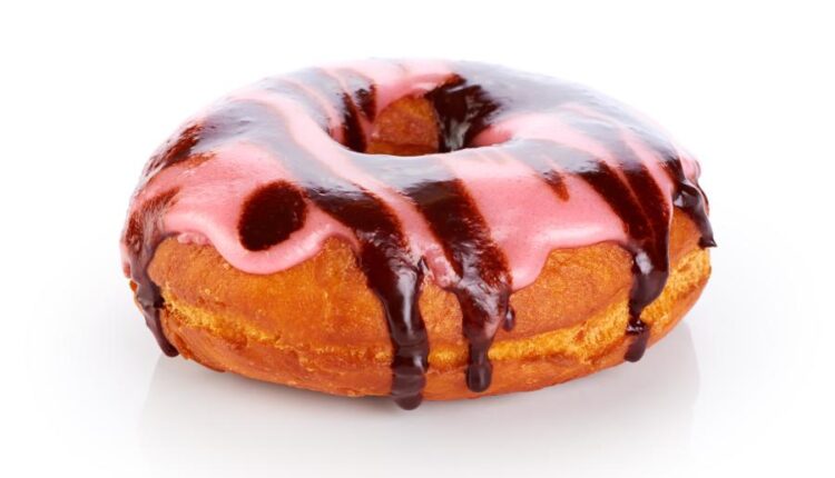 عکس استوک دونات شکلاتی و خامه ای   Donuts chocolate