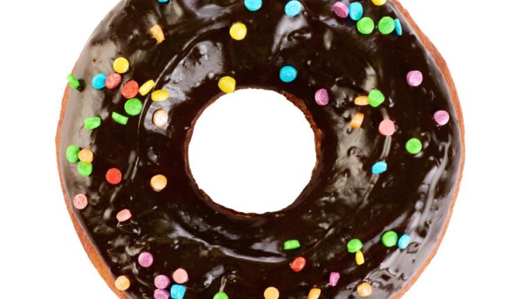 عکس استوک دونات شکلاتی و خامه ای   Donuts chocolate