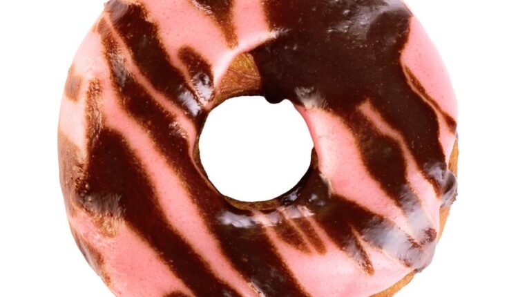 عکس استوک دونات شکلاتی و خامه ای   Donuts chocolate