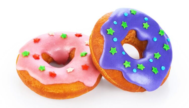 عکس استوک دونات شکلاتی و خامه ای   Donuts chocolate