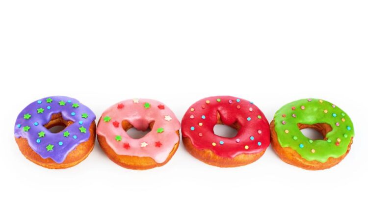 عکس استوک دونات شکلاتی و خامه ای   Donuts chocolate