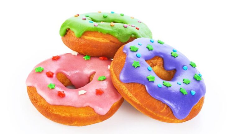 عکس استوک دونات شکلاتی و خامه ای   Donuts chocolate