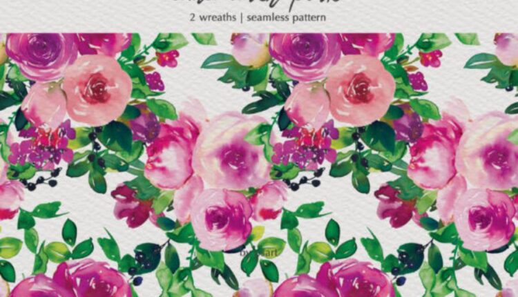 تصاویر png آبرنگی گل های صورتی بهاری   Watercolor Pink Floral