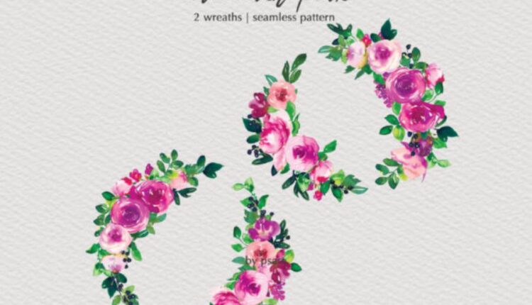 تصاویر png آبرنگی گل های صورتی بهاری   Watercolor Pink Floral