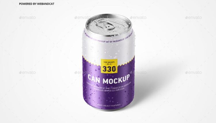 موکاپ قوطی نوشابه   330ml Can Mockup Set
