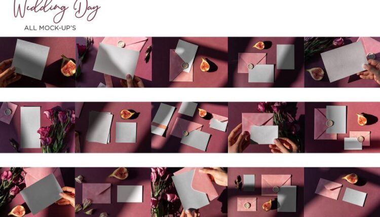 موکاپ کارت عروسی شیک و زیبا   Wedding Day Mock Up