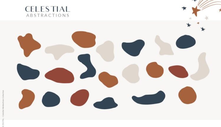 تصویرسازی های وکتوری فضا و نجوم   Celestial Abstract Set