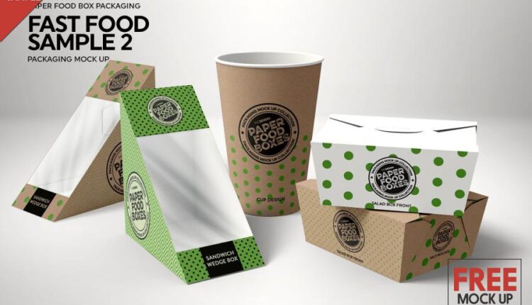 موکاپ های بسته بندی مقوایی غذا   Bags Packaging Mockup