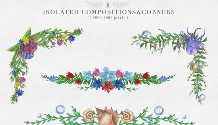 مجموعه کلیپ آرت حیوانات اهلی با طرح آبرنگی   Animals Watercolor