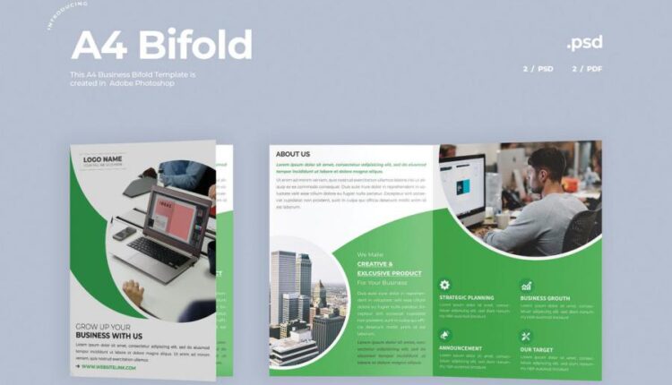 فایل لایه باز بروشور شرکتی   Business Bifold Brochure 7