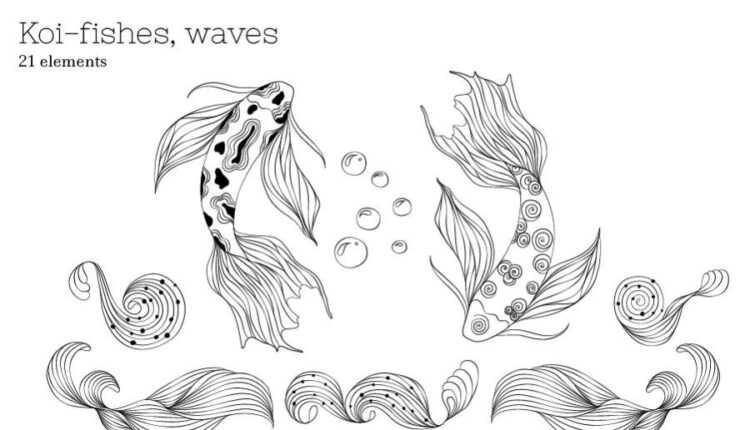 مجموعه وکتور عناصر طراحی و تزئینی ژاپنی   Zenart Japanese