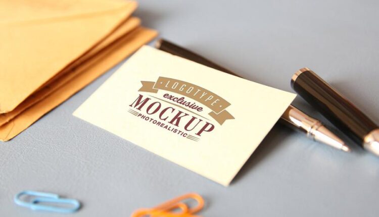 موکاپ کارت ویزیت سلفون   Photo Realistic Mock ups Set of 5