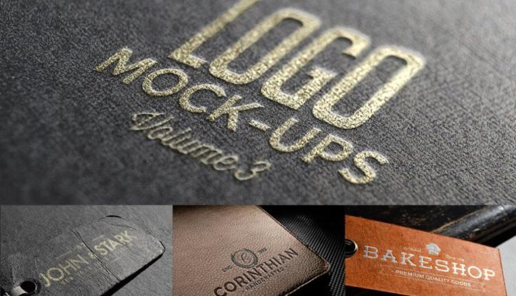 موکاپ لوگو به صورت حک شده   CM   Logo Mock ups