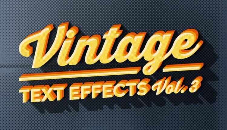 افکت سه بعدی نوشته   CM   Vintage Text Effects Vol.3