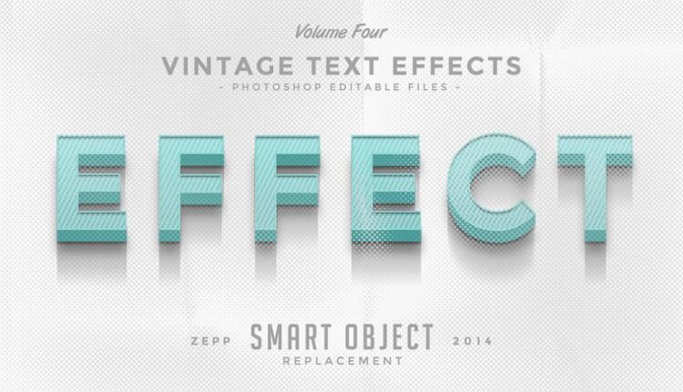 افکت های نوشته به حالت سه بعدی   CM   Vintage Text Effects Vol.4