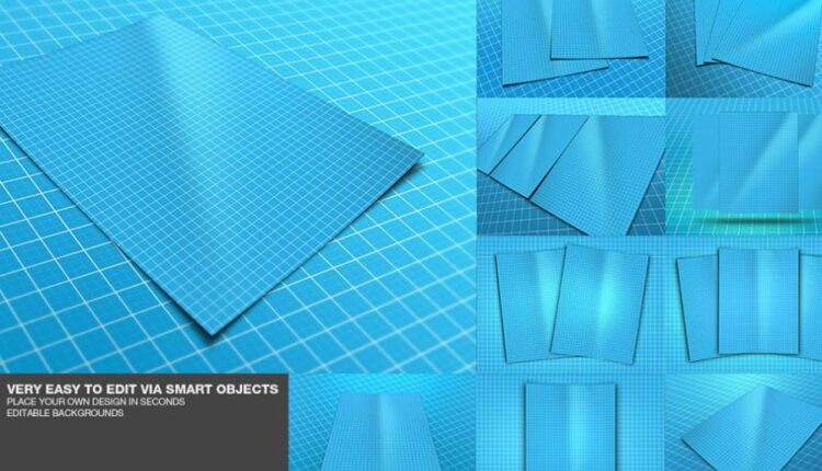 موکاپ تراکت روی میز   Flyer Mockups