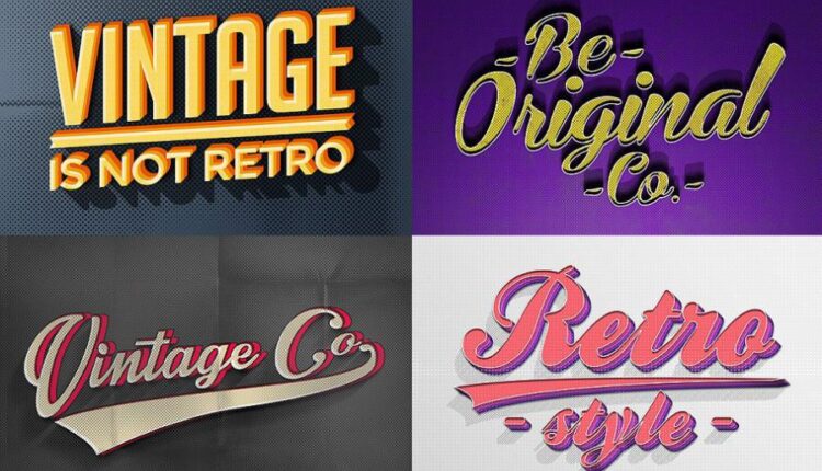 افکت سه بعدی نوشته   CM   Vintage Text Effects Vol.3