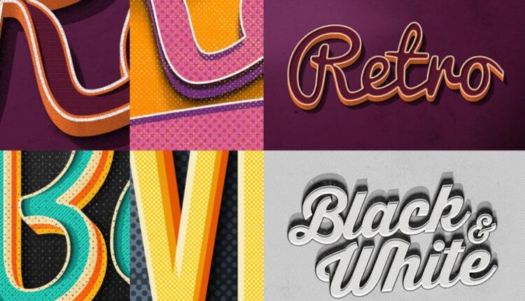 افکت سه بعدی نوشته   CM   Vintage Text Effects Vol.3