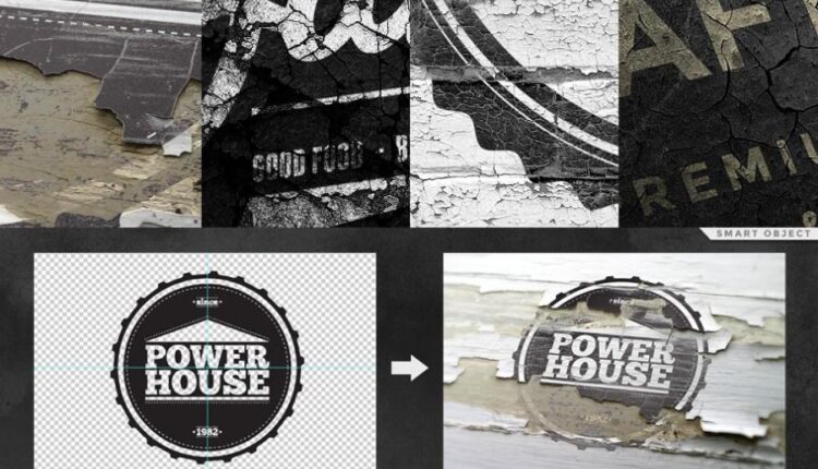 موکاپ لوگو طلاکوب در زمینه های قدیمی   Vintage Logo Mock ups