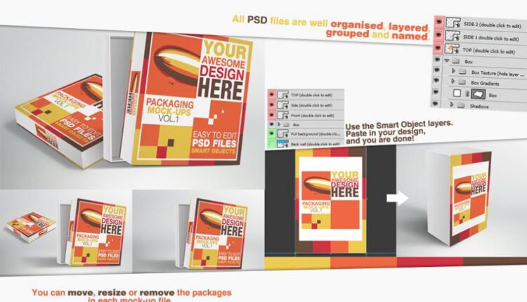 موکاپ بسته بندی جعبه ای   Packaging Mock ups