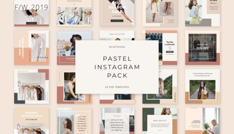 قالب های لایه باز آماده پست و استوری  اینستاگرام با موضوع فشن