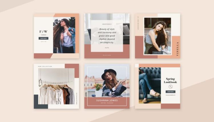 قالب های لایه باز آماده پست و استوری  اینستاگرام با موضوع فشن