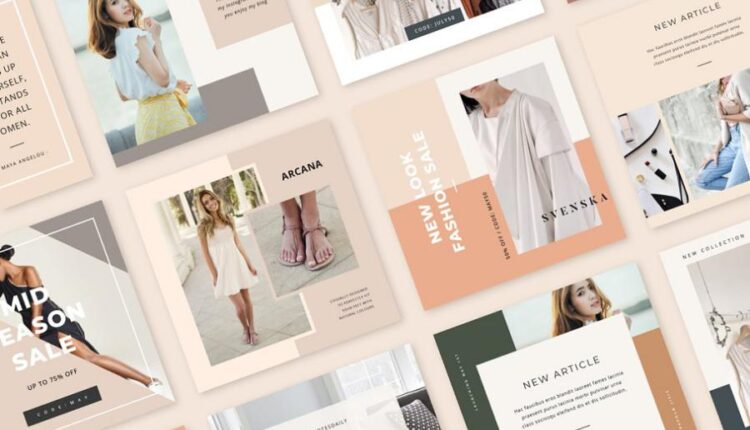 قالب های لایه باز آماده پست و استوری  اینستاگرام با موضوع فشن