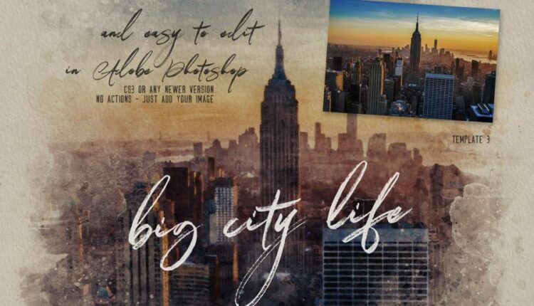 فایل لایه باز ساخت تصاویر آبرنگی   Watercolor Creator