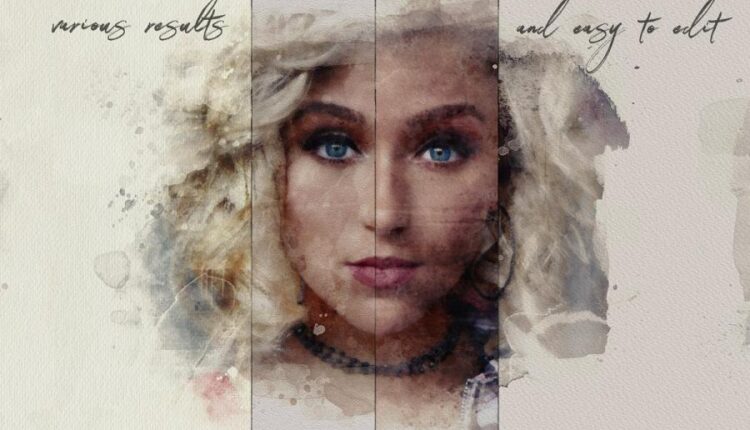 فایل لایه باز ساخت تصاویر آبرنگی   Watercolor Creator