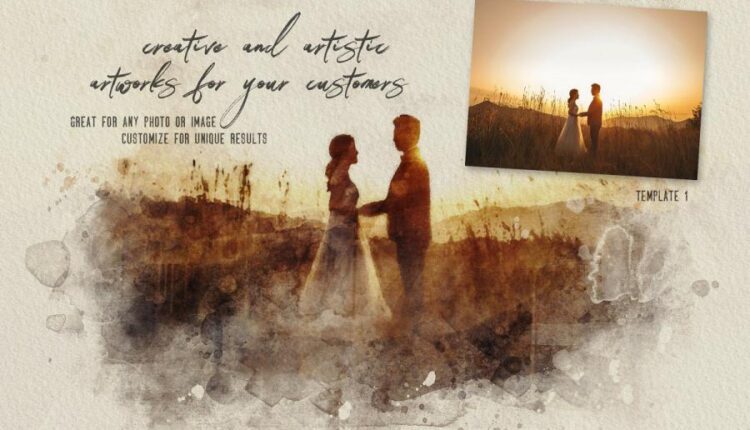 فایل لایه باز ساخت تصاویر آبرنگی   Watercolor Creator