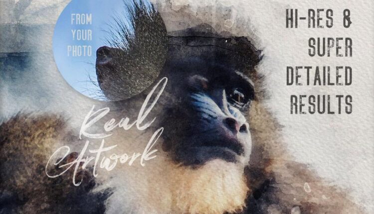 فایل لایه باز ساخت تصاویر آبرنگی   Watercolor Creator