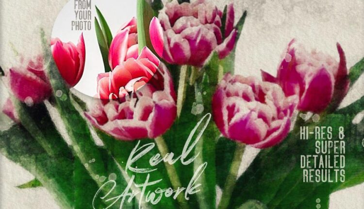 فایل لایه باز ساخت تصاویر آبرنگی   Watercolor Creator