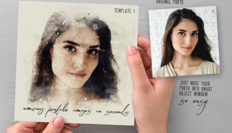 فایل لایه باز ساخت تصاویر آبرنگی   Watercolor Creator