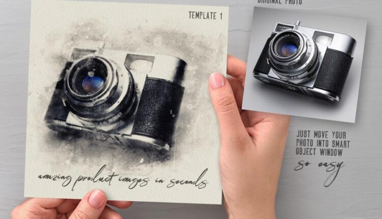 فایل لایه باز ساخت تصاویر آبرنگی   Watercolor Creator