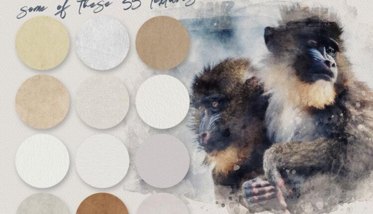 فایل لایه باز ساخت تصاویر آبرنگی   Watercolor Creator