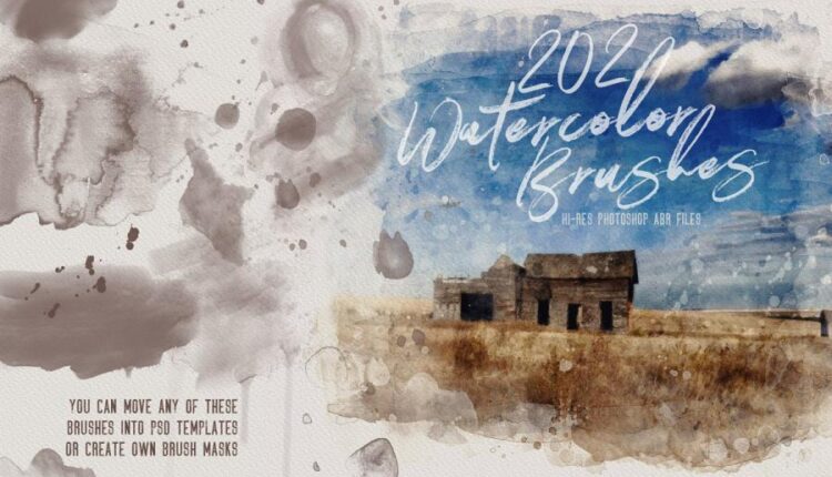 فایل لایه باز ساخت تصاویر آبرنگی   Watercolor Creator