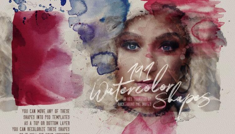 فایل لایه باز ساخت تصاویر آبرنگی   Watercolor Creator